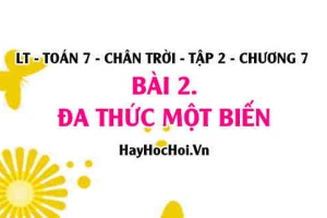 Nghiệm của đa thức một biến, giá trị của đa thức 1 biến? Toán 7 chân trời tập 2 chương 7 bài 2